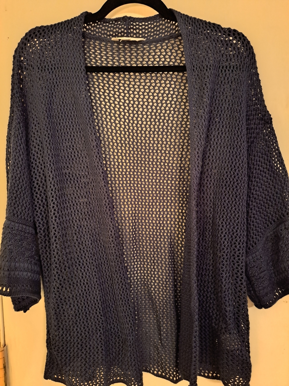 Time and Tru Navy Open-Knit Cardigan NWOT